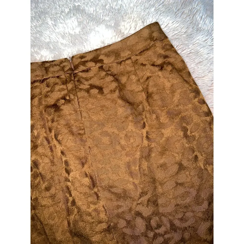 Zara Basic Brown Animal Print Ruffle Front Skirt Size: Medium